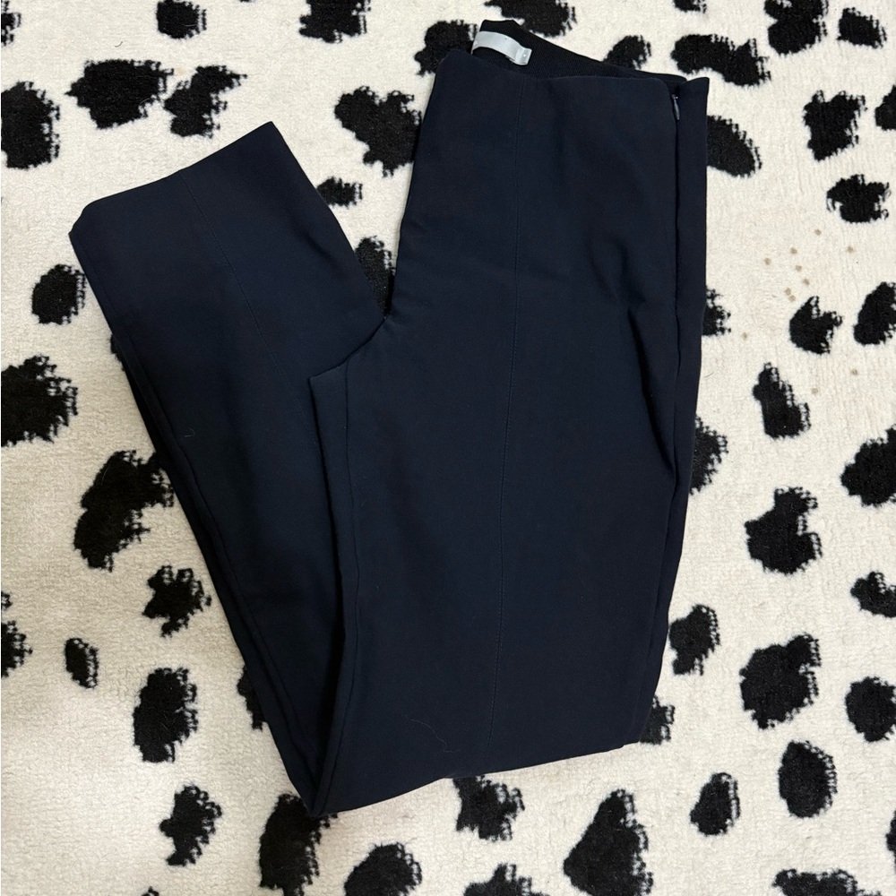 Vince Navy Blue Seamed Legging Trousers